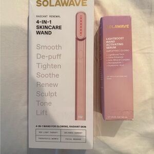 Solawave Radiant Renewal 4-in-1 Skincare Wand & Lightboost Wand Activating Serum
